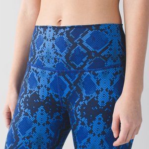 Lululemon High Times Luon Leggings In Mini Ziggy Snake Pipe Dream Blue